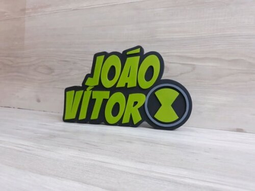Nome de Mesa Tema Ben 10 - João Vítor - 15 cm