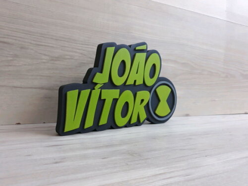 Nome de Mesa Tema Ben 10 - João Vítor - 15 cm