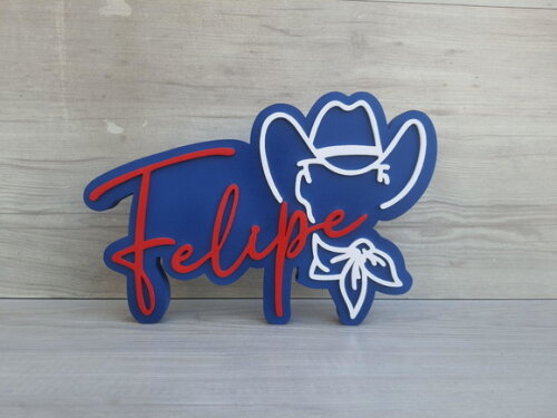 Nome de Mesa Tema Beto Carrero - Felipe - 17 cm