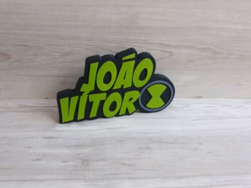Nome de Mesa Tema Ben 10 - João Vítor - 15 cm