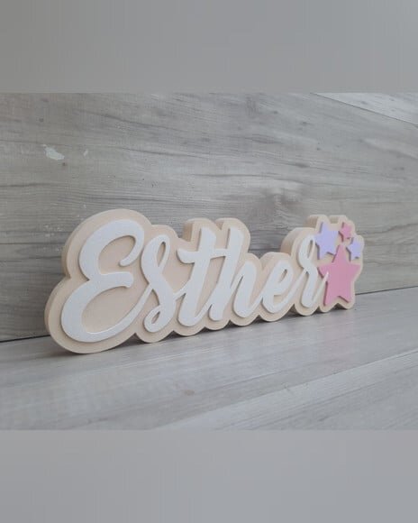 Nome de Mesa Tema Estrelas - Esther - 10 cm