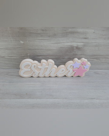 Nome de Mesa Tema Estrelas - Esther - 10 cm
