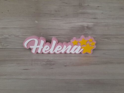 Nome De Mesa Tema Estrelas - Helena - 10 Cm