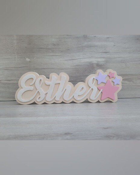 Nome de Mesa Tema Estrelas - Esther - 10 cm