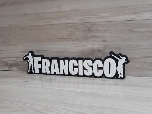 Nome de Mesa Tema FORTNITE - Francisco - 12 cm