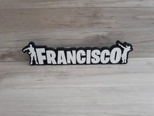 Nome de Mesa Tema FORTNITE - Francisco - 12 cm
