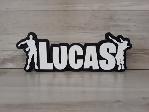 Nome de Mesa Tema FORTNITE - Lucas - 12 cm
