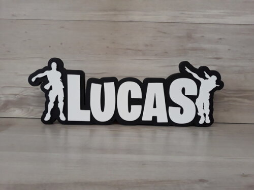 Nome de Mesa Tema FORTNITE - Lucas - 12 cm