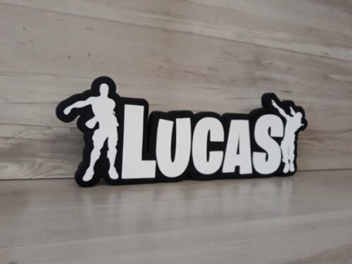 Nome de Mesa Tema FORTNITE - Lucas - 12 cm
