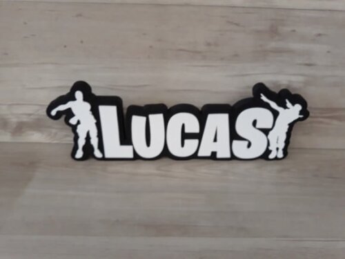Nome de Mesa Tema FORTNITE - Lucas - 12 cm