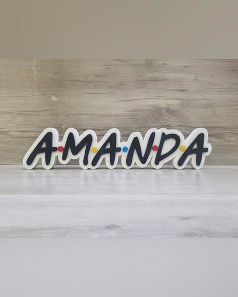 Nome de Mesa Tema Friends - Amanda - 8 cm