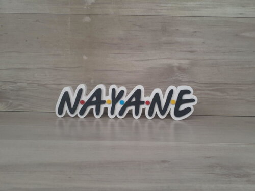 Nome de Mesa Tema Friends - Nayane - 8 cm
