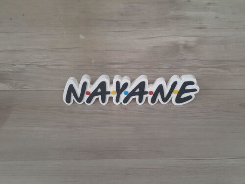 Nome de Mesa Tema Friends - Nayane - 8 cm