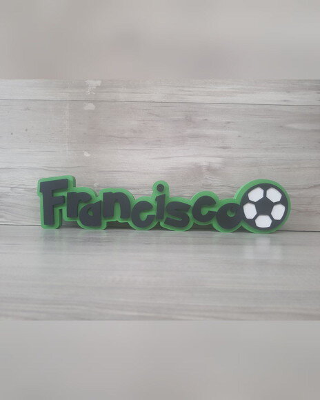 Nome de Mesa Tema Futebol - Francisco - 10 cm