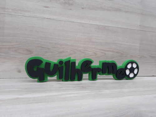 Nome de Mesa Tema Futebol - Guilherme - 10 cm