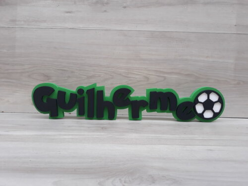 Nome de Mesa Tema Futebol - Guilherme - 10 cm