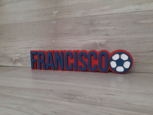 Nome de Mesa Tema Futebol - Francisco - 10 cm