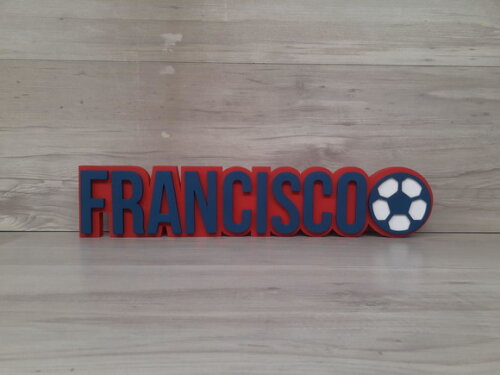 Nome de Mesa Tema Futebol - Francisco - 10 cm