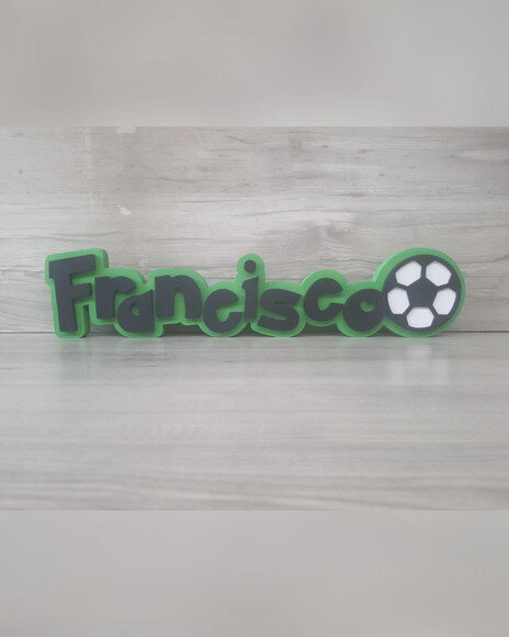 Nome de Mesa Tema Futebol - Francisco - 10 cm