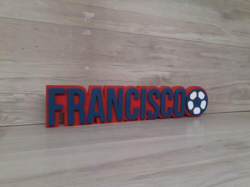 Nome de Mesa Tema Futebol - Francisco - 10 cm