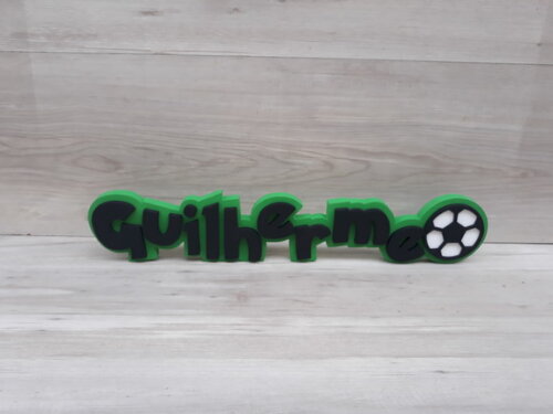 Nome de Mesa Tema Futebol - Guilherme - 10 cm