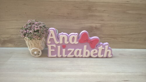 Nome de Mesa Tema Gatinha Marie - Ana Elizabeth - 15 cm