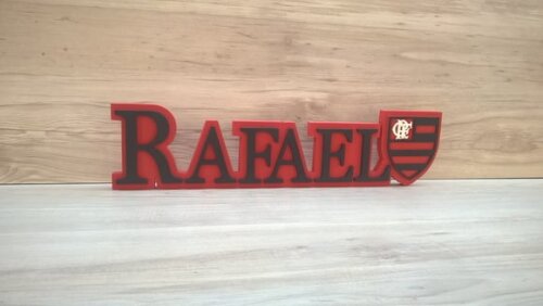 Nome de Mesa Tema Futebol - Rafael - 12 cm