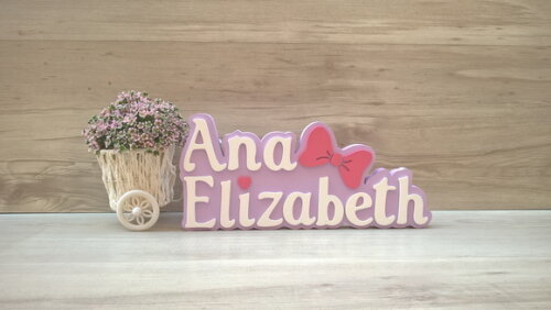 Nome de Mesa Tema Gatinha Marie - Ana Elizabeth - 15 cm