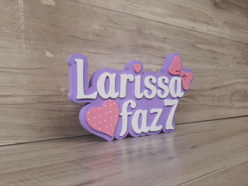 Nome de Mesa Tema Gatinha Marie - Larissa - 15 cm