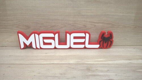 Nome de Mesa Tema HOMEM ARANHA - Miguel - 10 cm