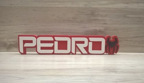 Nome de Mesa Tema HOMEM ARANHA - Pedro - 10 cm
