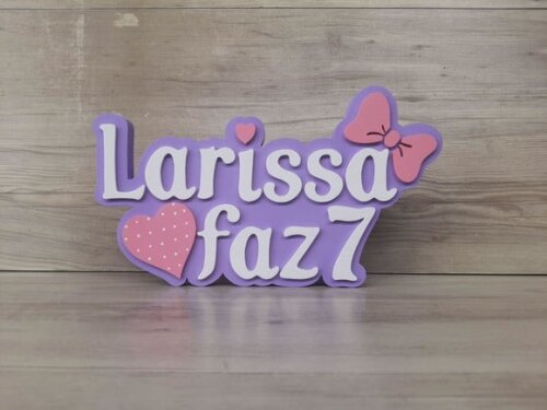 Nome de Mesa Tema Gatinha Marie - Larissa - 15 cm