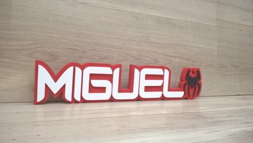 Nome de Mesa Tema HOMEM ARANHA - Miguel - 10 cm