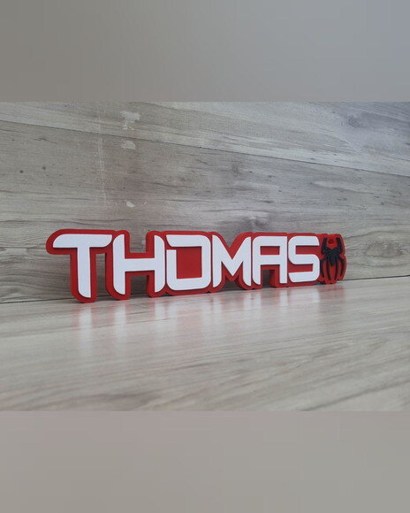Nome de Mesa Tema Homem Aranha - Thomas - 10 cm