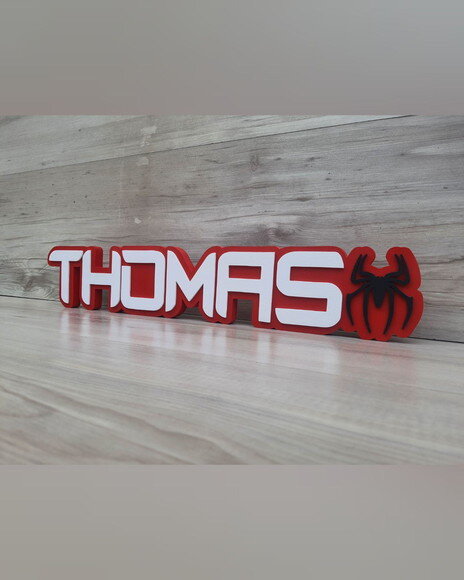 Nome de Mesa Tema Homem Aranha - Thomas - 10 cm