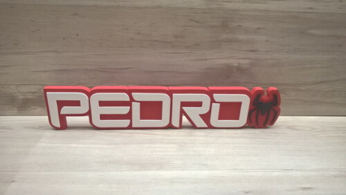 Nome de Mesa Tema HOMEM ARANHA - Pedro - 10 cm