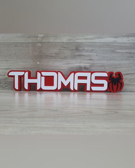 Nome de Mesa Tema Homem Aranha - Thomas - 10 cm