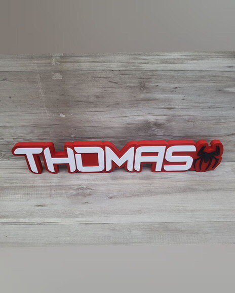 Nome de Mesa Tema Homem Aranha - Thomas - 10 cm