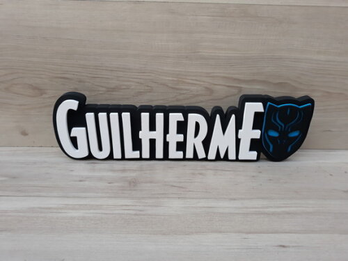 Nome de Mesa Tema PANTERA NEGRA - Guilherme - 12 cm