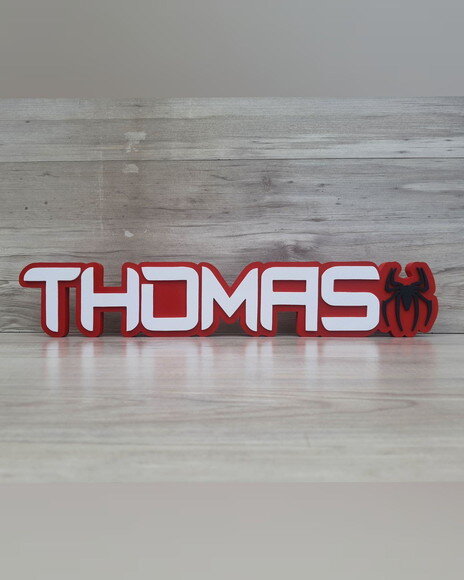Nome de Mesa Tema Homem Aranha - Thomas - 10 cm