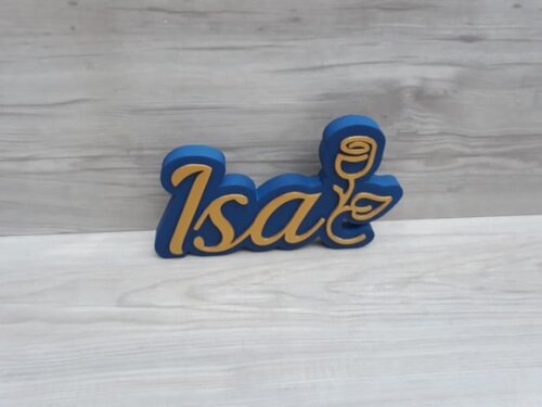 Nome de Mesa Tema ROSA 15 anos - Isa - 12 cm