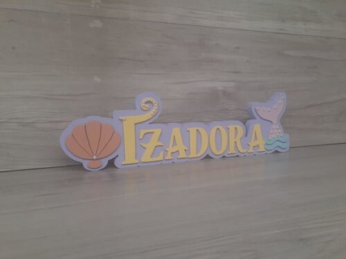 Nome de Mesa Tema SEREIA - Izadora - 12 cm