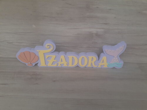 Nome de Mesa Tema SEREIA - Izadora - 12 cm