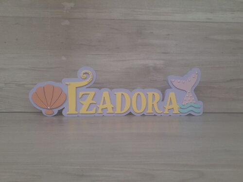 Nome de Mesa Tema SEREIA - Izadora - 12 cm