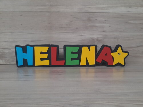 Nome de Mesa Tema SUPER MARIO - Helena - 10 cm