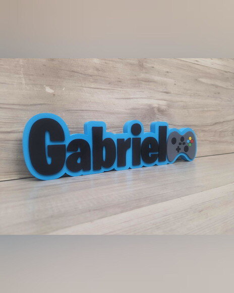 Nome de Mesa Tema Video Game - Gabriel - 10 cm