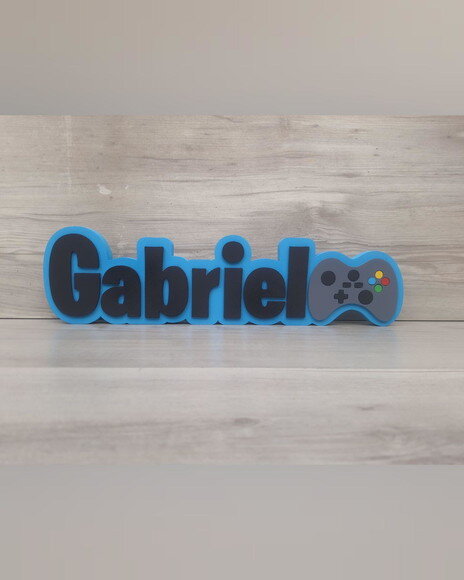 Nome de Mesa Tema Video Game - Gabriel - 10 cm