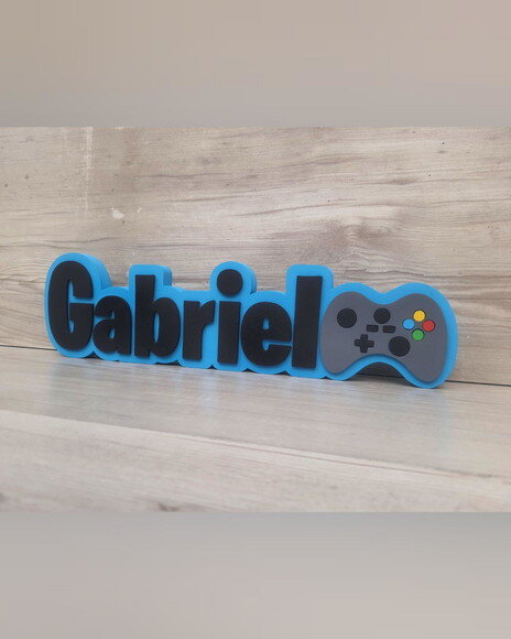 Nome de Mesa Tema Video Game - Gabriel - 10 cm