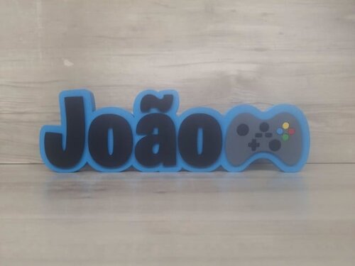 Nome de Mesa Tema Video Game - João - 10 cm