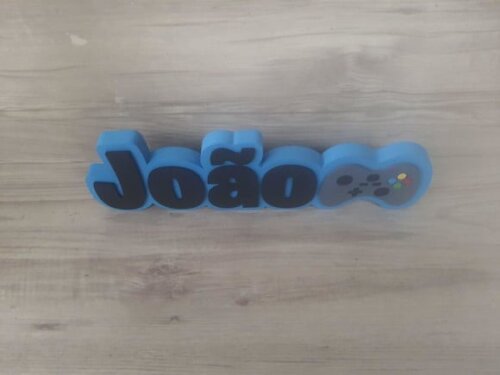 Nome de Mesa Tema Video Game - João - 10 cm